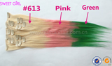3 ombre color clip in hair extension